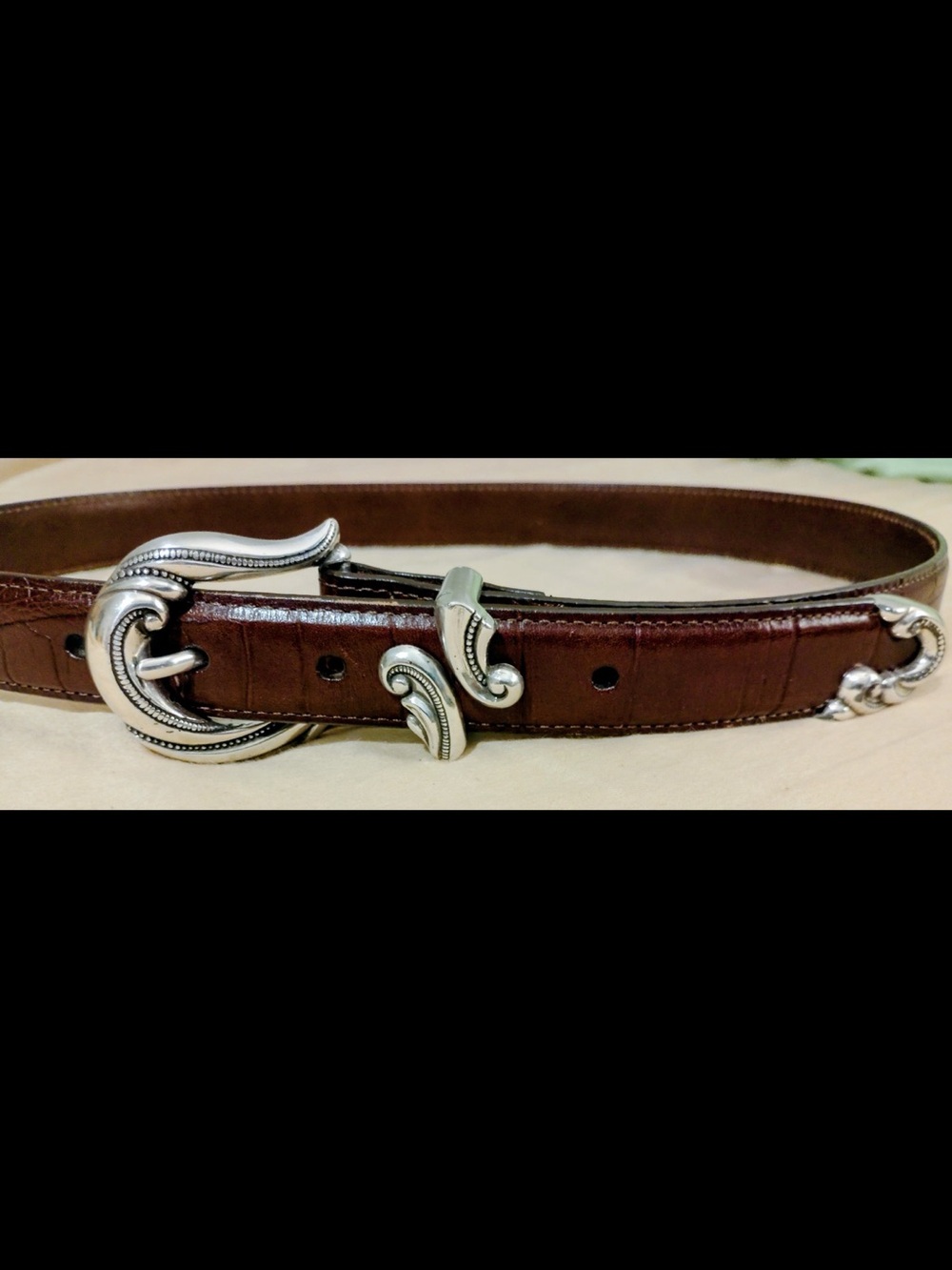Brighton "Duo" Vintage Horseshoe Buckle Leather Belt - 35"